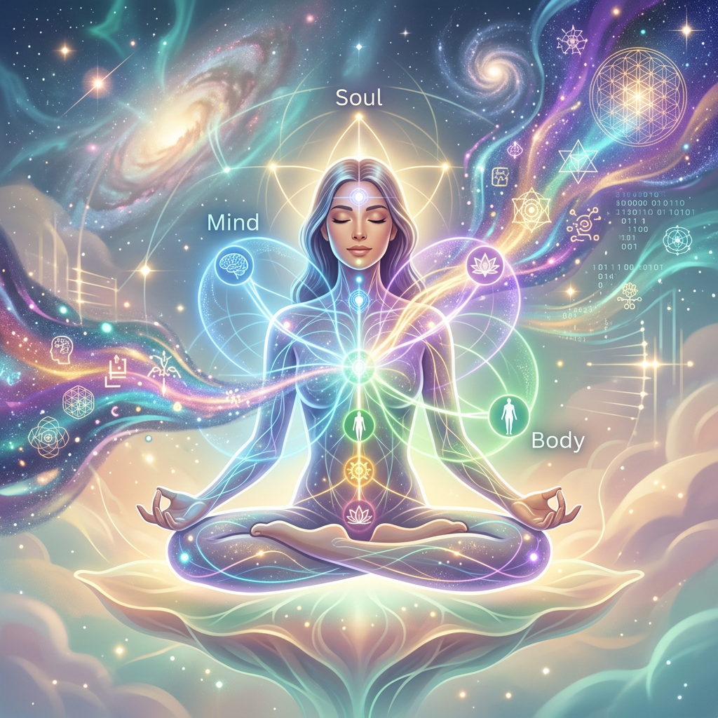 Mind body soul connected with energy reprogramming