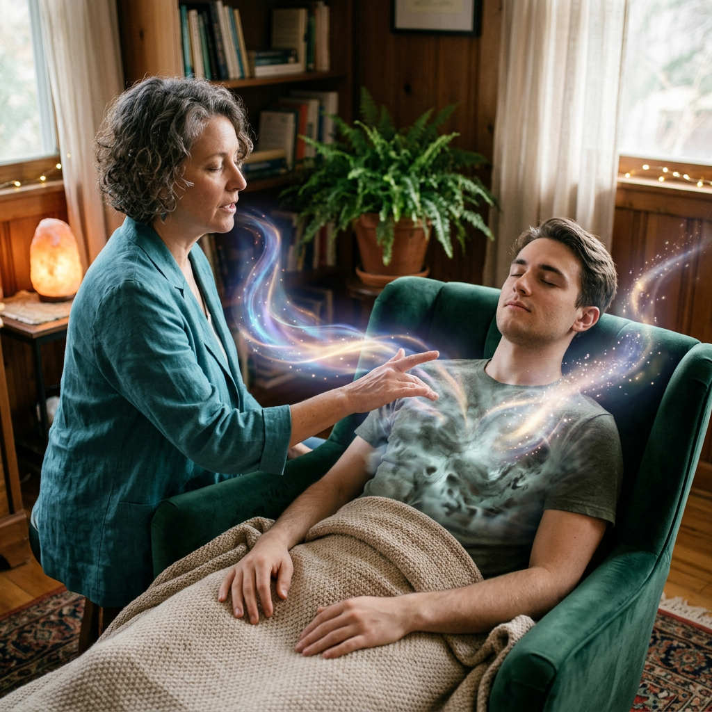 Hypnosis session unblocking energy flow